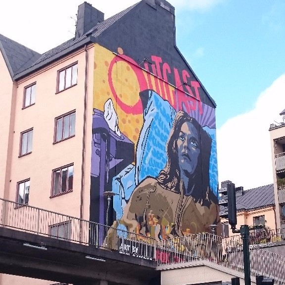 Muralreklam på Långholmsgatan
